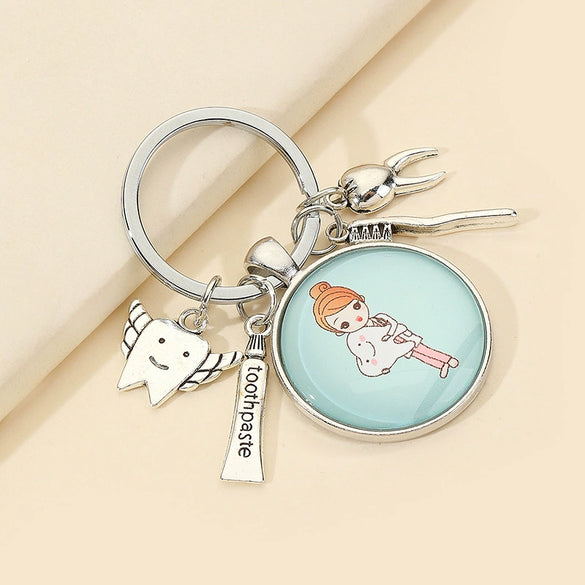 Alloy Teeth Shaped Keychain Pendant Jewelry