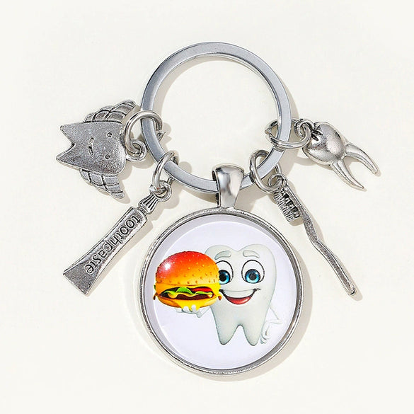 Alloy Teeth Shaped Keychain Pendant Jewelry