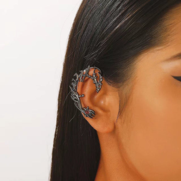 Alloy Thorn Spine Bone Mechanical Style Electroplated Ear Clip For Men And Women