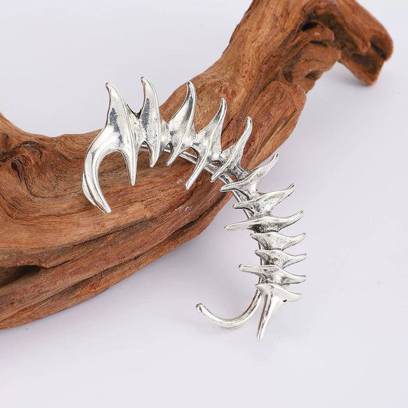 Alloy Thorn Spine Bone Mechanical Style Electroplated Ear Clip For Men And Women