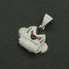 Alloy Three Dimensional Geometric Monkey Pendant Necklace With Diamond And Cuban Chain Hip Hop Accessories