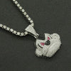 Alloy Three Dimensional Geometric Monkey Pendant Necklace With Diamond And Cuban Chain Hip Hop Accessories