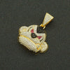 Alloy Three Dimensional Geometric Monkey Pendant Necklace With Diamond And Cuban Chain Hip Hop Accessories