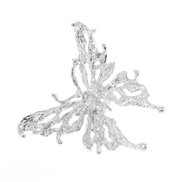 Alloy Three Dimensional Large Butterfly Women's Retro Niche Fashion Exaggerated Temperament Ring With Electroplating