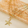 Alloy Three Layer Pearl Starfish Pendant Necklace With Animal And Zodiac Shapes Electroplated For Girls