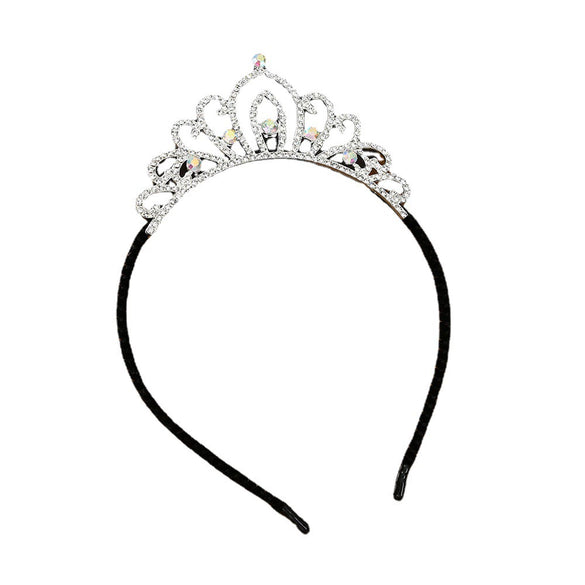 Alloy Threedimensional Rhinestone Hairband For Girls Electroplated Hair Accessories