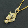 Alloy Tiger Pendant Necklace With Diamond Cuban Chain Fashion Hip Hop Style Zodiac And Animal Pattern
