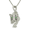 Alloy Tiger Pendant Necklace With Diamond Cuban Chain Fashion Hip Hop Style Zodiac And Animal Pattern
