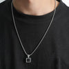 Alloy Titanium Steel Hip Hop Geometric Pendant Necklace Electroplating For Men And Women