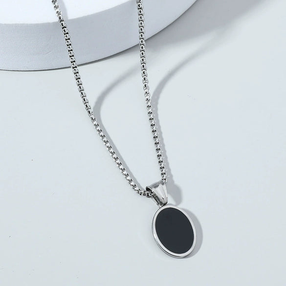 Alloy Titanium Steel Hip Hop Geometric Pendant Necklace Electroplating For Men And Women