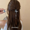 Alloy Translucent Stitching Butterfly Pearl Set Hairpin For Women