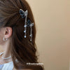 Alloy Translucent Stitching Butterfly Pearl Set Hairpin For Women