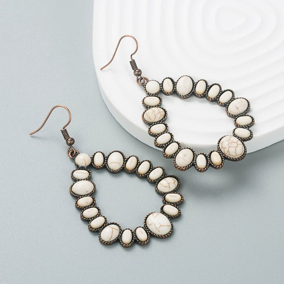 Alloy Turquoise Geometric Women's Luxury Long Earrings