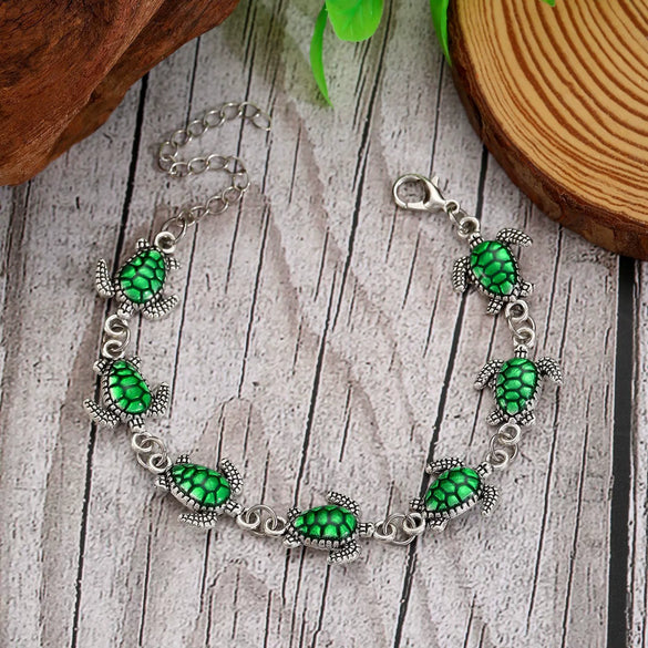 Alloy Turtle Handmade Unisex Vintage Jewelry Bracelet With Animal Zodiac Pattern And Electroplating