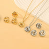 Alloy Twist Geometric Women's Jewelry Set With Electroplating Necklace Earrings Ring