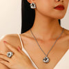Alloy Twist Geometric Women's Jewelry Set With Electroplating Necklace Earrings Ring