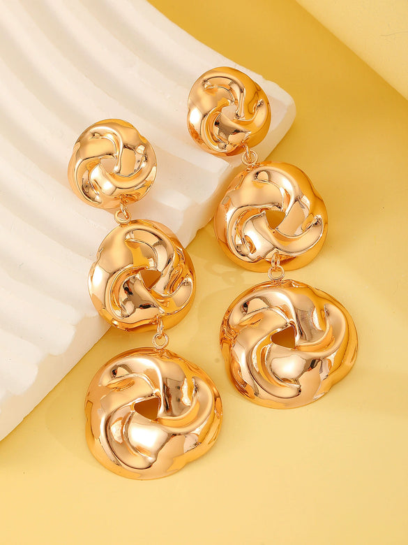 Alloy Twist Geometric Women's Jewelry Set With Electroplating Necklace Earrings Ring