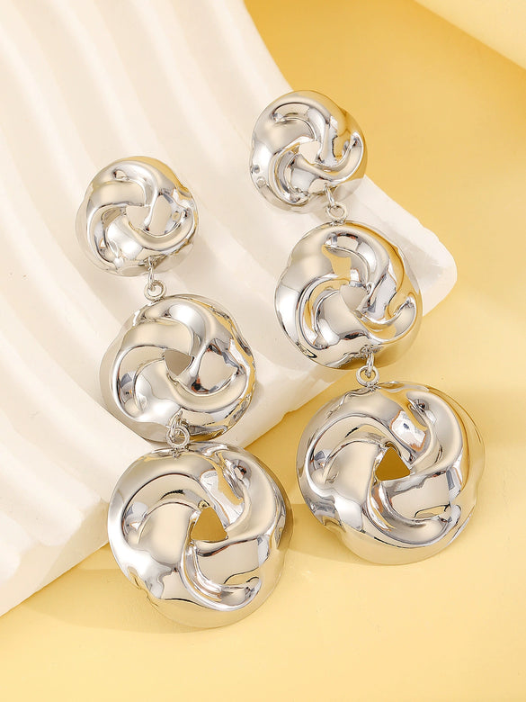 Alloy Twist Geometric Women's Jewelry Set With Electroplating Necklace Earrings Ring