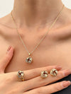 Alloy Twist Geometric Women's Jewelry Set With Electroplating Necklace Earrings Ring