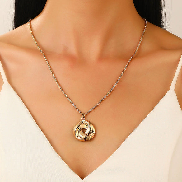 Alloy Twist Geometric Women's Jewelry Set With Electroplating Necklace Earrings Ring