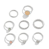 Alloy Twist Hollow Cross Chain Ring With Wave Pattern Punk Style Electroplated