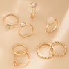 Alloy Twist Hollow Cross Chain Ring With Wave Pattern Punk Style Electroplated