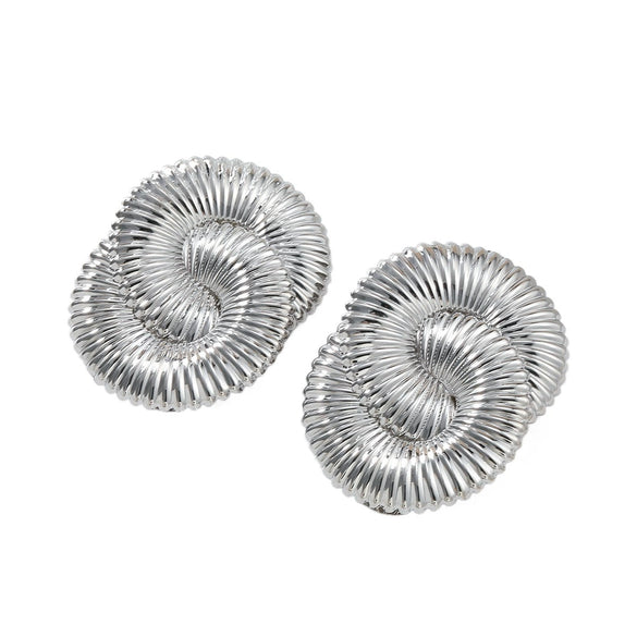Alloy Twisted Corrugated Geometric Electroplated Ladies Earrings