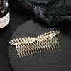Alloy Two Leaf Insert Hair Comb For Women With Electroplating Design