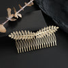 Alloy Two Leaf Insert Hair Comb For Women With Electroplating Design