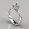 Alloy Twocolor Princess Square Diamond Ring With Flower Pattern Electroplated For Women
