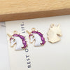 Alloy Unicorn Dripping Oil Diy Handmade Jewelry Accessories Pendant Earrings Necklace Keychain