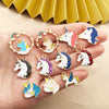 Alloy Unicorn Dripping Oil Diy Handmade Jewelry Accessories Pendant Earrings Necklace Keychain