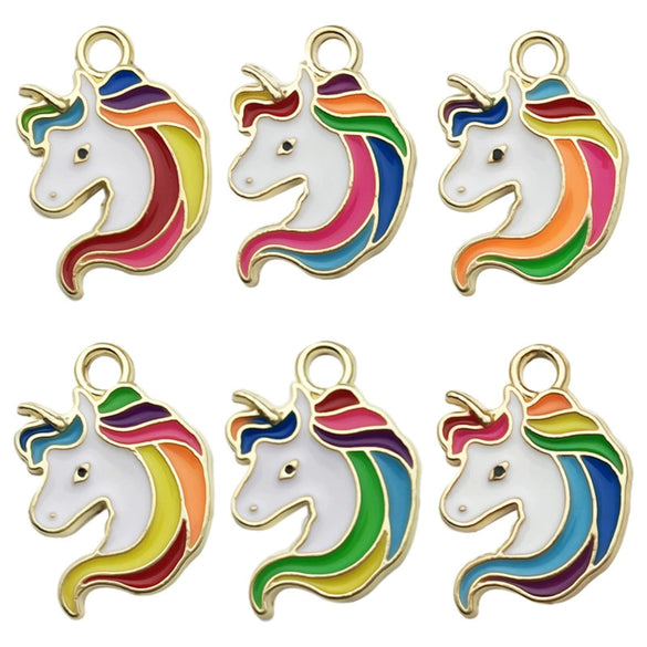Alloy Unicorn Pendant With Oil Drop Design Handmade Jewelry Accessories For Diy Bracelets