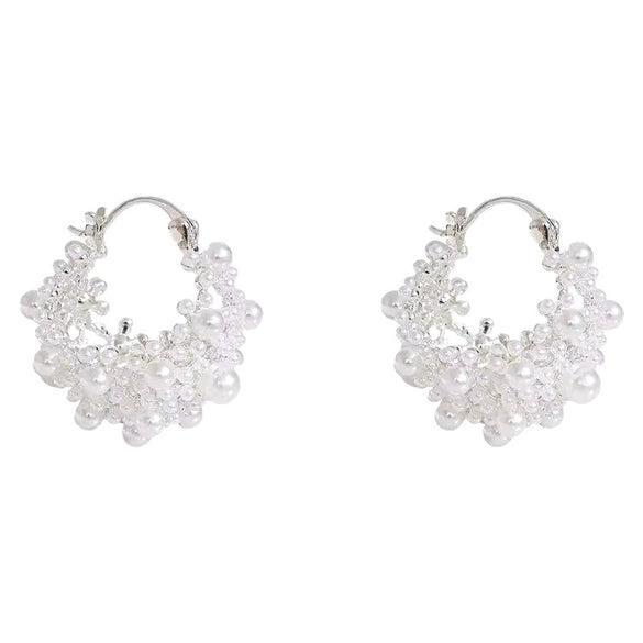 Alloy Ushaped Electroplated Little Fresh Style Pearl Earrings For Women