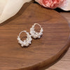 Alloy Ushaped Electroplated Little Fresh Style Pearl Earrings For Women