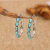 Alloy Ushaped Geometric Retro Western Style Turquoise Earrings Electroplated For Women