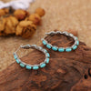 Alloy Ushaped Geometric Retro Western Style Turquoise Earrings Electroplated For Women