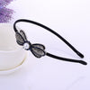 Alloy Velvet Nonslip Crystal Retro Bow Headband With Rhinestones For Women Electroplated Hair Accessories