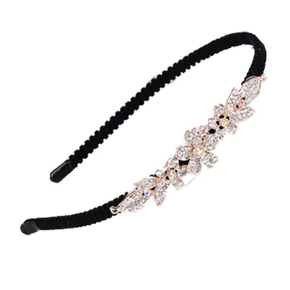 Alloy Velvet Rhinestone Headband Bow Handmade Hair Accessories For Women