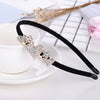 Alloy Velvet Rhinestone Headband Bow Handmade Hair Accessories For Women