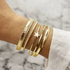 Alloy Vintage Exaggerated Personality Tapping Pattern Love Flower Pattern Horus Eye Opening Bracelet Electroplated