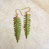 Alloy Vintage Geometric Fern Leaf Tassel Earrings With Electroplating