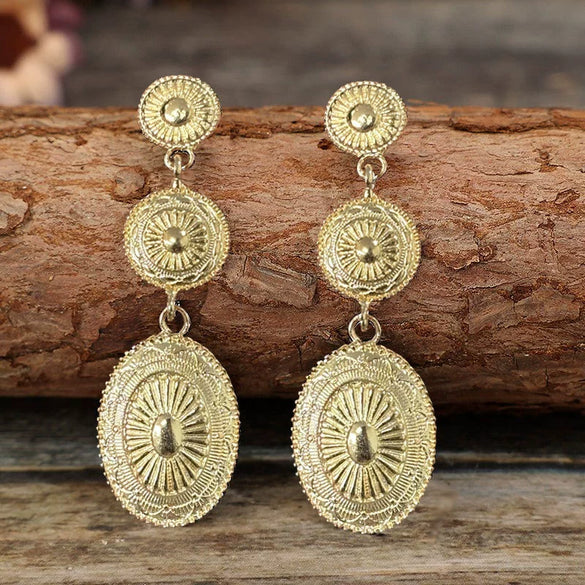 Alloy Vintage Pumpkin Pattern Earrings With Electroplating