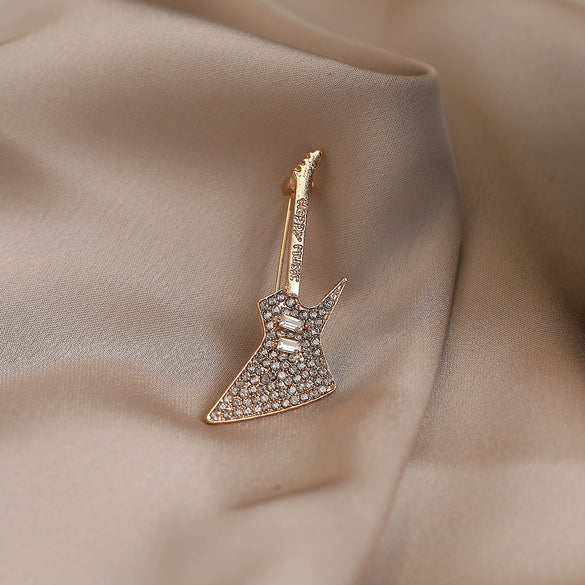 Alloy Violin Note Guitar Brooch Electroplating Highend Women's Clothing Suit Accessories Pin Original Design