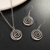 Alloy Vortex Circle Unisex Necklace And Earrings Electroplated Fashion Accessories
