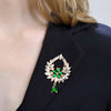Alloy Water Drop Tassel Hollow Flower Brooch With Electroplating For Women