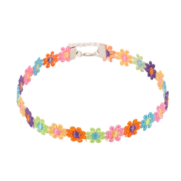 Alloy Water Wave Chain Women's Flower Style Electroplated Bracelet And Neck Chain