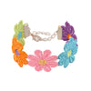 Alloy Water Wave Chain Women's Flower Style Electroplated Bracelet And Neck Chain