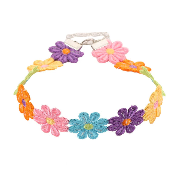 Alloy Water Wave Chain Women's Flower Style Electroplated Bracelet And Neck Chain