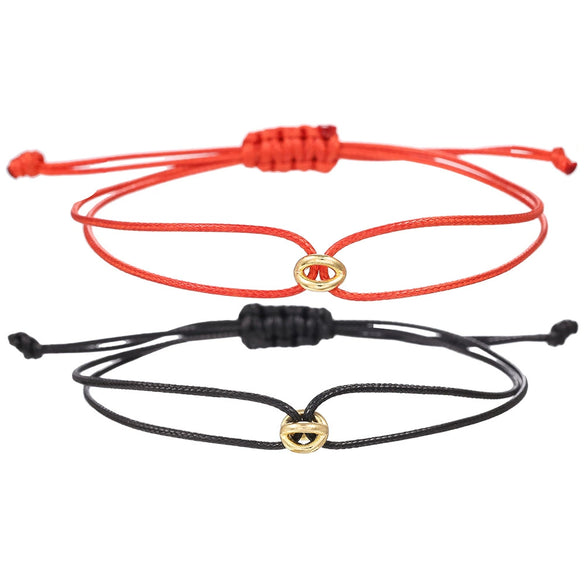 Alloy Wax Thread Geometric Handmade Lucky Symbol Adjustable Unisex Bracelet